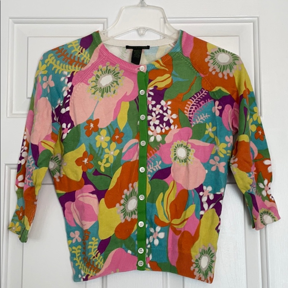 3/4 floral sweater